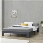 Houten bed Raisio met bedbodem 140x200 cm donkergrijs