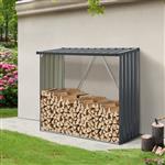 [casa.pro] Stalen brandhout rek Kalmar houtopslag 156x80x152 cm antraciet