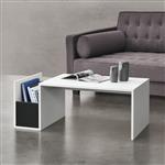 Salontafel Bollnas met opbergvak 90x45x35 cm wit en zwart