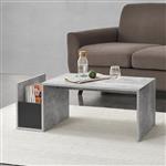 Salontafel Bollnas met opbergvak 90x45x35 betonlook zwart