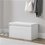Opbergbank schoenenkast met lade 80x39x45 cm wit