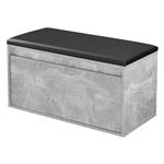 Opbergbank schoenenkast met lade 80x39x45 cm beton zwart