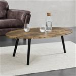 [en.casa] Salontafel Viborg ovaal 109,5x59,5x39,5 cm houtkleurig zwart