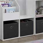 Opbergmanden 28x30x30 cm opvouwbaar set van 10 zwart