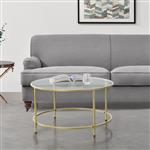 Salontafel Kouvola rond glas en metaal 45,5xØ84 cm goud