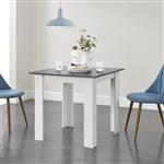 Eettafel Algermissen vierkant 80x80x76 cm donkergrijs en wit
