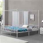 Metalen hemelbed Finstrom met bedbodem 180x200 cm wit