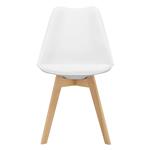 Eetkamerstoel Dubrovnik set van 6 kunstleer en beuken wit