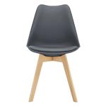 Eetkamerstoel Dubrovnik set van 6 kunstleer en beuken grijs