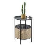 Bijzettafel Beaumont rond 45xØ35 cm zwart en zandkleurig