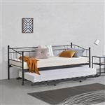 Slaapbank met onderschuifbed Skutskär 90x200 cm zwart