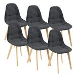 Eetkamerstoel Kopparberg 86x53x47 cm set van 6 zwart