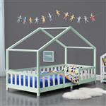 Kinderbed Treviolo met uitvalbeveiliging 90x200 cm mint en wit