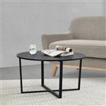 [en.casa] Salontafel Vadstena rond 45xØ80 cm zwart en houtkleurig