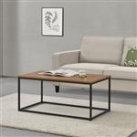 Salontafel Esbjerg 100x55x45 cm houtkleurig donker en zwart