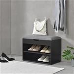 Schoenenkast Gentofte 46x60x30 cm zwart en grijs