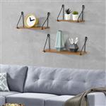 Wandrek Randers set van 3 zwart en houtkleurig