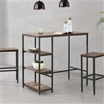 Bartafel Växjö met 3 planken 109x60x100 cm zwart houtkleurig