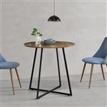 [en.casa] Eettafel Vaggeryd rond 78x80 cm zwart en houtkleurig