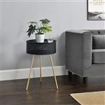 [en.casa] Salontafel Forshaga rond zwart en goud 65xØ40 cm