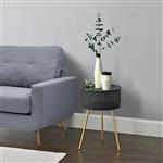 [en.casa] Salontafel Forshaga rond zwart en goud 50xØ35 cm