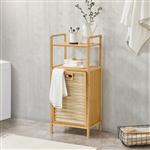 [en.casa] Bamboe wasmand Rendalen met plank 40x30x95 cm