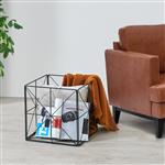 [en.casa] Krantenmand metaal 40x40x40 cm zwart