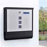 Brievenbus Sanitz 33,5x30,5x9,6 cm staal antraciet zilverkleurig