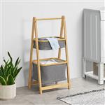 [en.casa] Badkamerrek Värnamo met 2 manden 97x45x36 cm bamboe