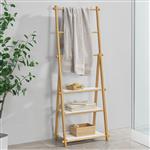 [en.casa] Badkamerrek Lapinjärvi bamboe opvouwbaar met 3 planken