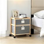 [en.casa] Bijzettafel Noorliit op wielen bamboe 47x41x29 cm