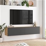 [en.casa] Tv-meubel Lapinlahti 140x31,5x29,5cm houtkleurig en antraciet