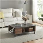 [en.casa] Salontafel Leppävirta 90x60x33cm houtkleurig en antraciet