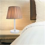 Tafellamp bureaulamp Kilbride E27 wit en zandkleurig