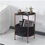 [en.casa] Bijzettafel Suonenjoki 59x47cm bronskleurig en marmer zwart