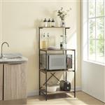 [en.casa] Staand rek Billund 133x60x42cm zwart en walnootkleurig