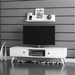 [en.casa] TV meubel met plank Egebjerg 130x40x35 cm wit