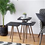 [en.casa] Bijzettafel set van 3 Hobro zwart