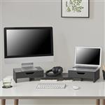 [en.casa] Monitorstandaard verhoger Marttila 60x22x11 cm donkergrijs