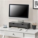 [en.casa] Monitorstandaard verhoger Mänttä met 2 lades donkergrijs