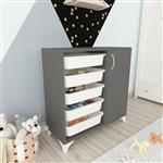 [en.casa] Keukenkast Lødingen met 5 manden 78,5x77x30 cm antraciet en wit