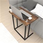 [en.casa] Bureau Högsby laptoptafel 65,5x60x35,5 cm eiken antiek en zwart