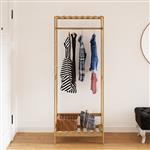 [en.casa] Kledingrek Løgumkloster 160x64x30 cm houtkleurig