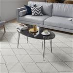 [en.casa] Salontafel Skævinge ovaal 43x90x50 cm marmer zwart en zwart