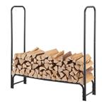 [casa.pro] Metalen brandhout rek houtopslag 124x124x34,5 cm zwart