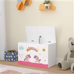 [en.casa] Doos voor speelgoed Oleiros 40x60x30 cm eenhoornmotief