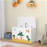 [en.casa] Doos voor speelgoed Oleiros 40x60x30 cm dinosaurus motief
