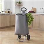 [en.casa] Boodschappentrolley Nørre 93x32x30 cm donkergrijs en zwart