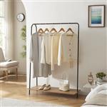 [en.casa] Kledingrek Ørbæk 144x100x35 cm zwart en houtkleurig