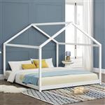 [en.casa] Kinderbed Cerro huisbed met lattenbodem 180x200 cm wit